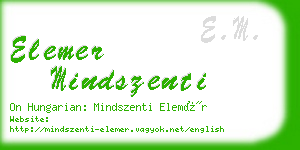 elemer mindszenti business card